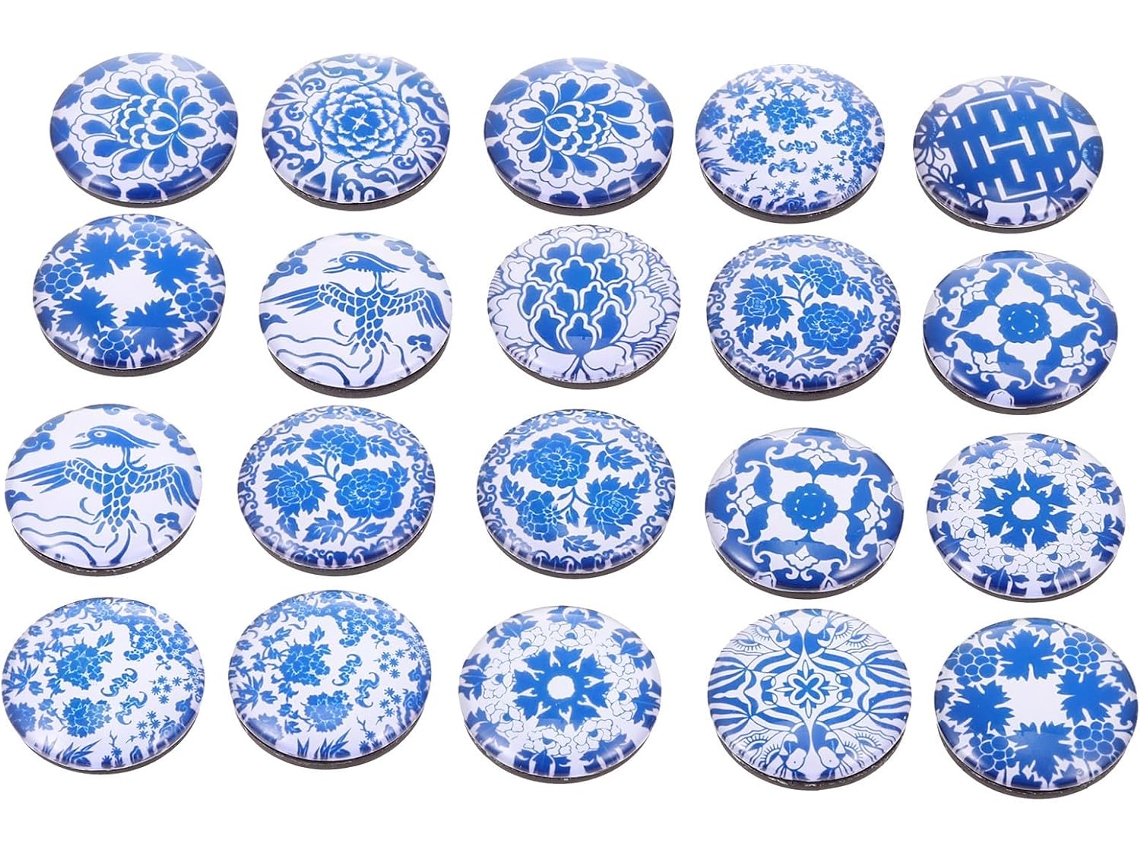 Pretyzoom 20 Peças De Ímãs Geladeira Multifuncionais Vidro Azul