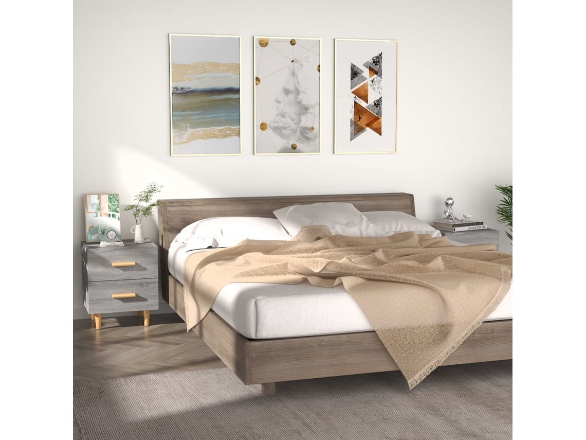 Vidaxl Mesas De Cabeceira 2 Pcs 40x35x47,5 Cm Sonoma Cinzento