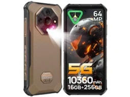 Smartphone 5G robusto Ulefone Armor X16 Pro 16 GB/256 GB 10360 mAh 6,56'' 120 Hz 64 MP Android 15 dourado