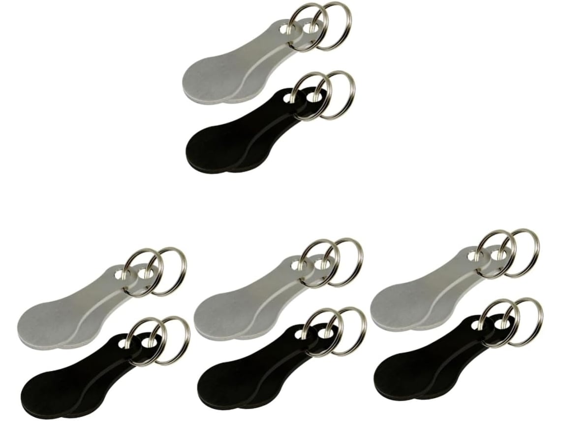 Nuobesty Com 4 Chaveiros: Carrinho De Compras, Lixeira, Protetor De Carro, Ficha Para Carrinho De Compras