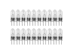 Lâmpadas Halógenas G4 20w 12v 2700k Branco Quente 3000 Horas 20 Unidades Transparentes