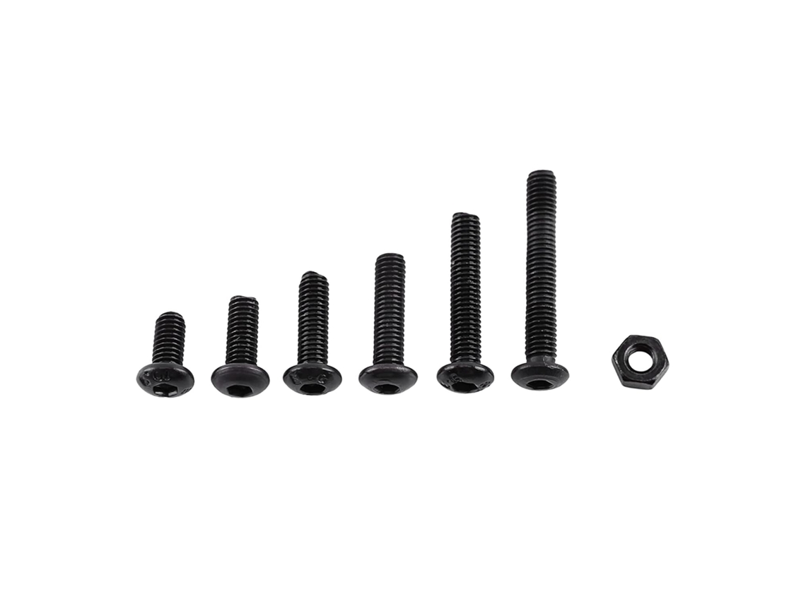 250 Parafusos Sextavados De Aço Liga Preto M3 Com Kit Porcas