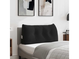 Vidaxl Travesseiro Para Costas Preto 100 X 24 X 50 Cm Veludo