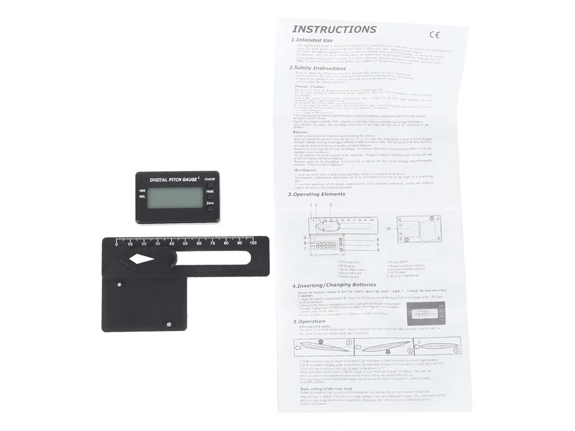 Medidor De Passo Digital Lcd Para Helicópteros Trex 200-800, Alta E