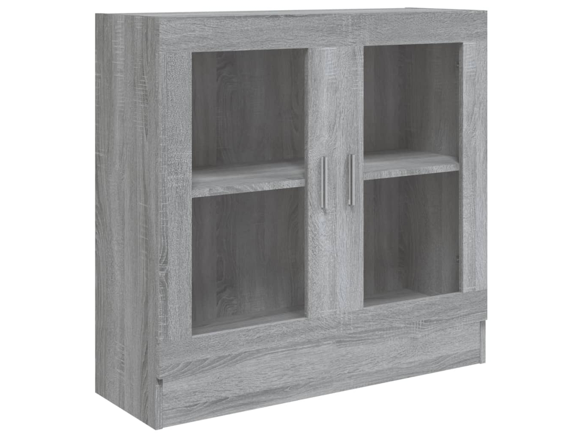 Vitrine Cabinet, Vitrine Cabinets Vidaxl Cinzeto Madeira Processada (n/a)