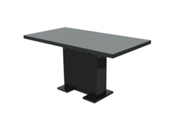 Vidaxl Mesa De Jantar Extensível Preto Brilhante