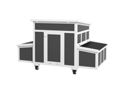 Galinheiro De Madeira 147x93,5x89,5 Cm Para Exterior Com Tabuleiro Amovível Gaiola Para 6 Cinza