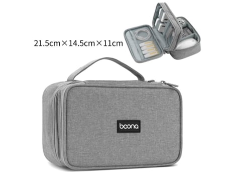 Bolsa de viagem para acessórios eletrônicos portáteis Boona, organizador duplo para cabos, bolsa para transporte de cabos, Fla…