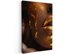 Impressão Em Tela Mulher - Ouro - Luxo - Retrato 40x60