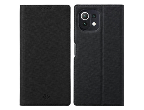 Capa Lite Para Xiaomi Xiaomi Mi 11 Lite 4g/5g Vili Pele Sintética Com Porta-cartões Preto