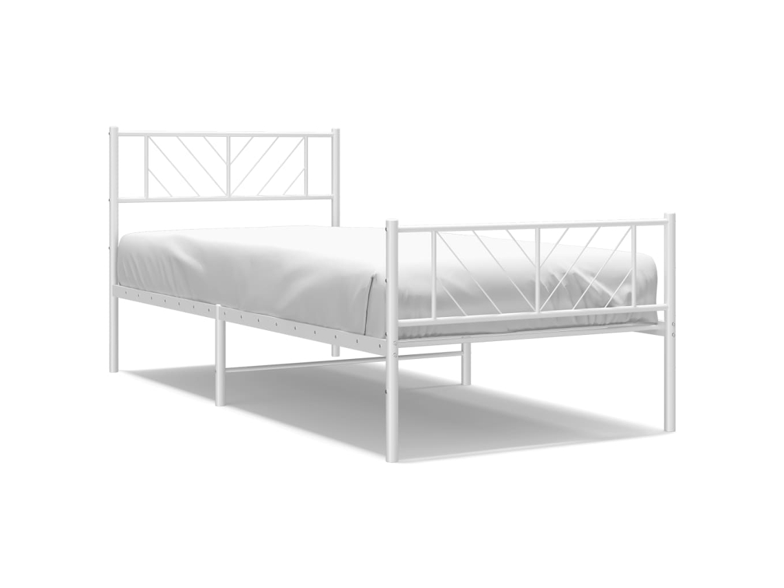 Metal Bed Frame, Metal Bed Frames Vidaxl Branco Aço (100 X 190 Cm)