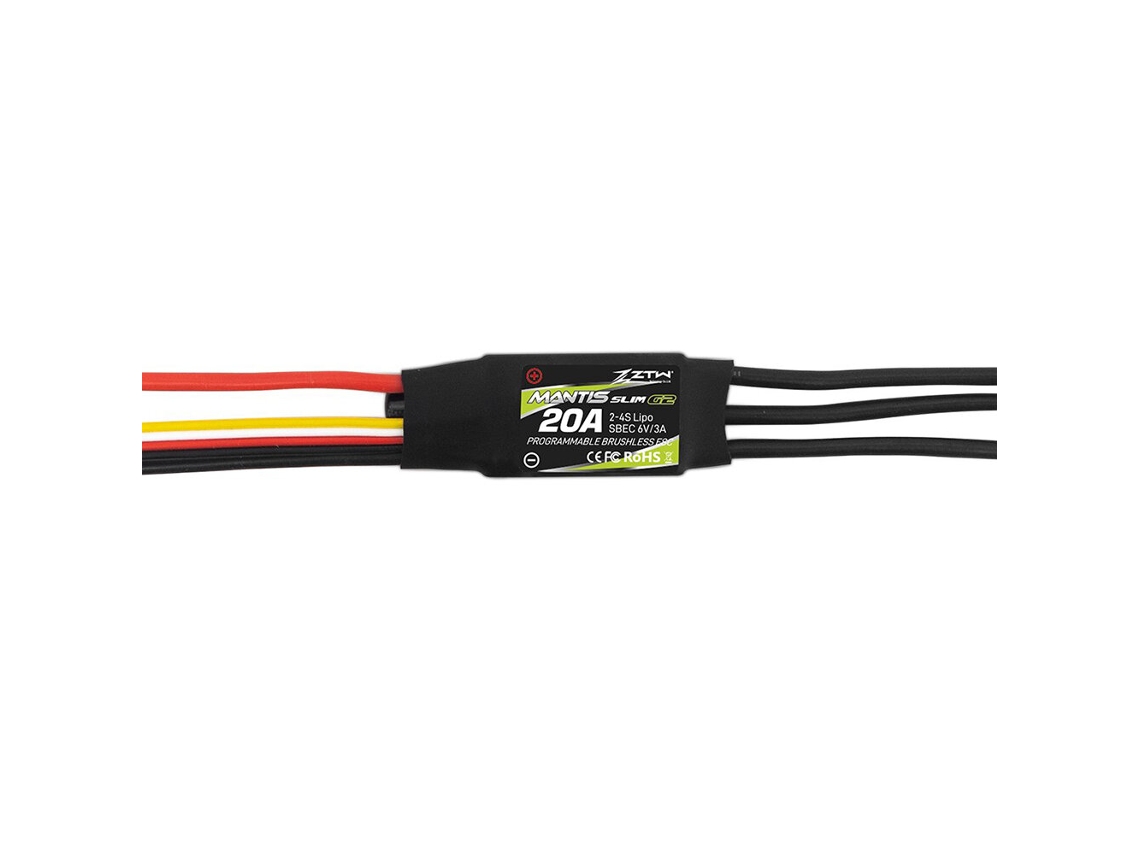 Ztw Mantis Slim 20a G2 Novo Esc Brushless de 32 Bits com Bec 6v/3a 2 4s para Aeromodelos Rc F3p MDUG