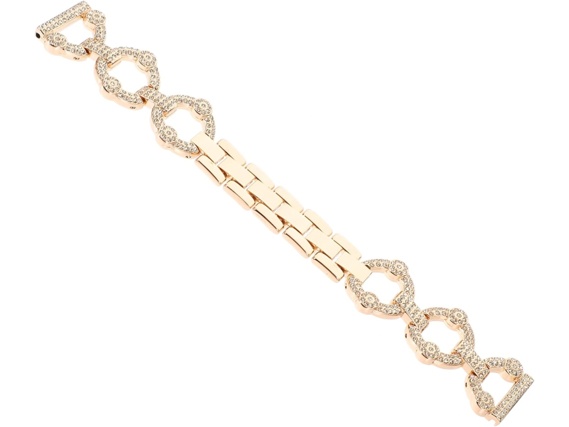 Pulseira De Metal Com Diamantes E Strass Para Smartwatch, Brilhante