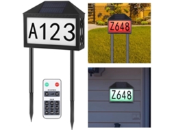 Placa De Endereço Solar Com 60 Adesivos Natal, Placa Colorida De Led Com Números Residenciais, Luminária Externa Movida