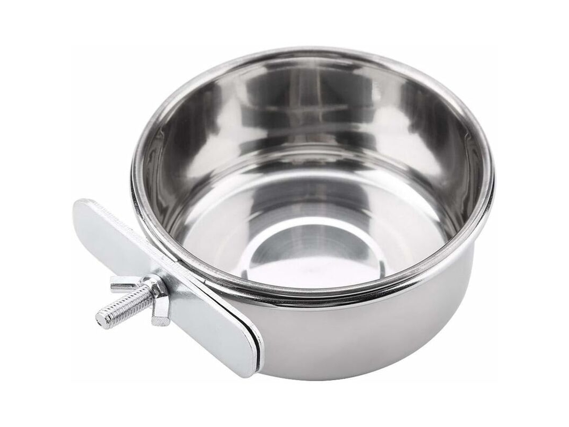 Tigela suspensa de aço inox AQUAFORGE para alimentação de periquitos e pássaros