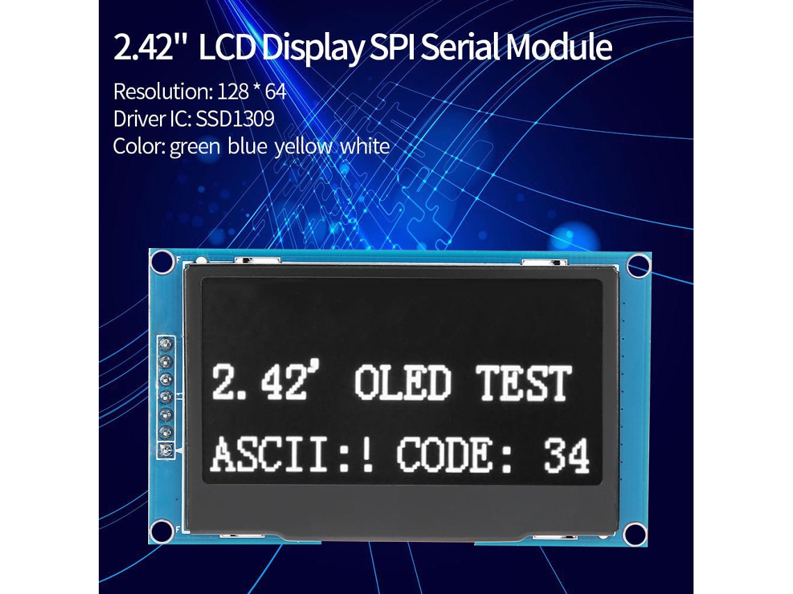 Módulo De Display Oled 2.42" 128x64 Com I2c Da Laxiscreed Para Projetos Diy