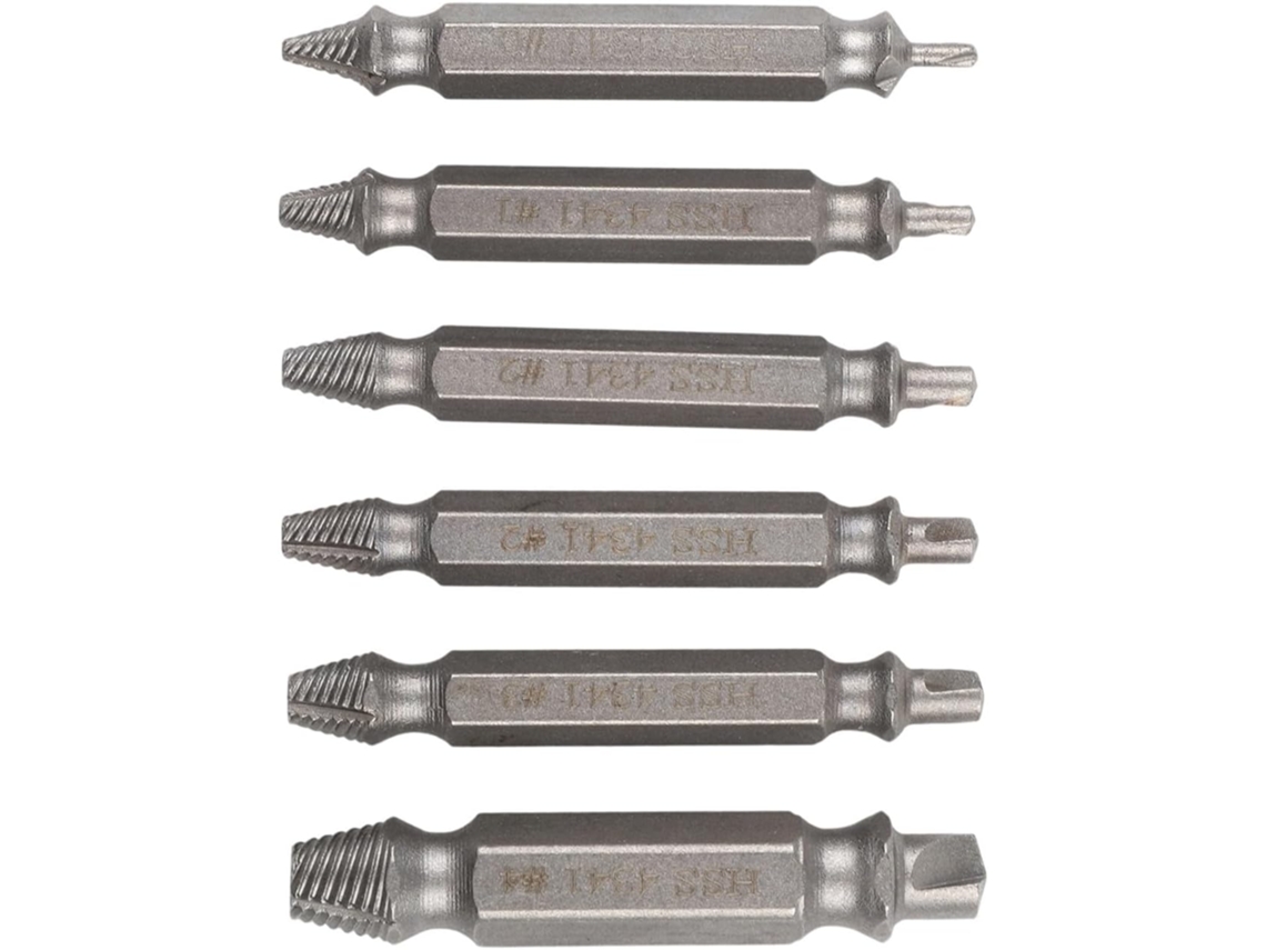 Conjunto De 6 Extratores Parafusos Hss Para Espanados E Fixadores Enferrujados, Kit De Ferramentas Para Furadeira Com