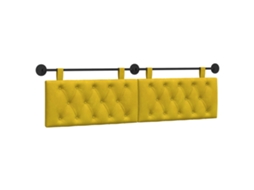 Conjunto 1 Cabeceira Moderna Vidaxl Amarelo Veludo (170 X 55 X 7 Cm)