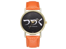 Relógio de quartzo unissex elegante e moderno, ideal para ocasiões casuais (laranja)