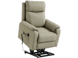 Cadeira Elevadora Elétrica Reclinável S/MARCA com Motor Duplo Creme (87x96x105cm)