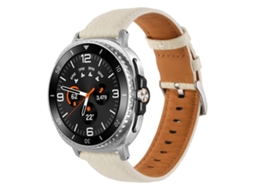 Bracelete Couro Genuíno com Textura de Lichia para Samsung Galaxy Watch 8 / 8 Classic Branco XIAOMOYU