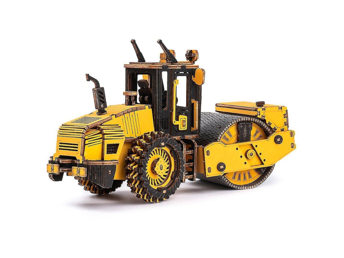 Quebra Cabea De Madeira 3d, Rolo Compactador, Engenharia, Veculo, Blocos De Construo, Conjunto, Stem, Brinquedo Educacional Para Crianas Slowmoose