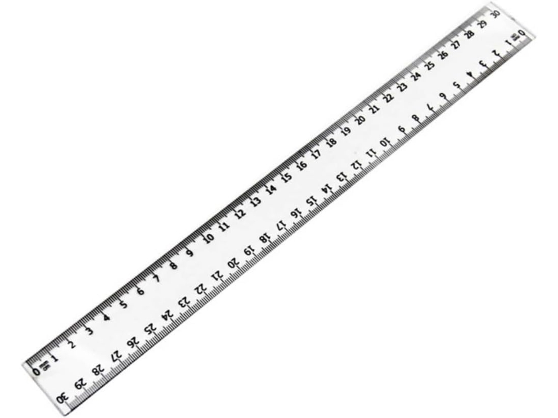 Lurelia Régua Plástica 2 Peças 30cm Com Transparente E Resistente Para Escola E Escritório