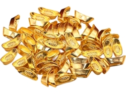 100 peças de barras de ouro, miniaturas de ouro e prata de 0,8 x 0,4 x 0,3 polegadas, decoração Feng Shui para atrair sorte e fortuna.