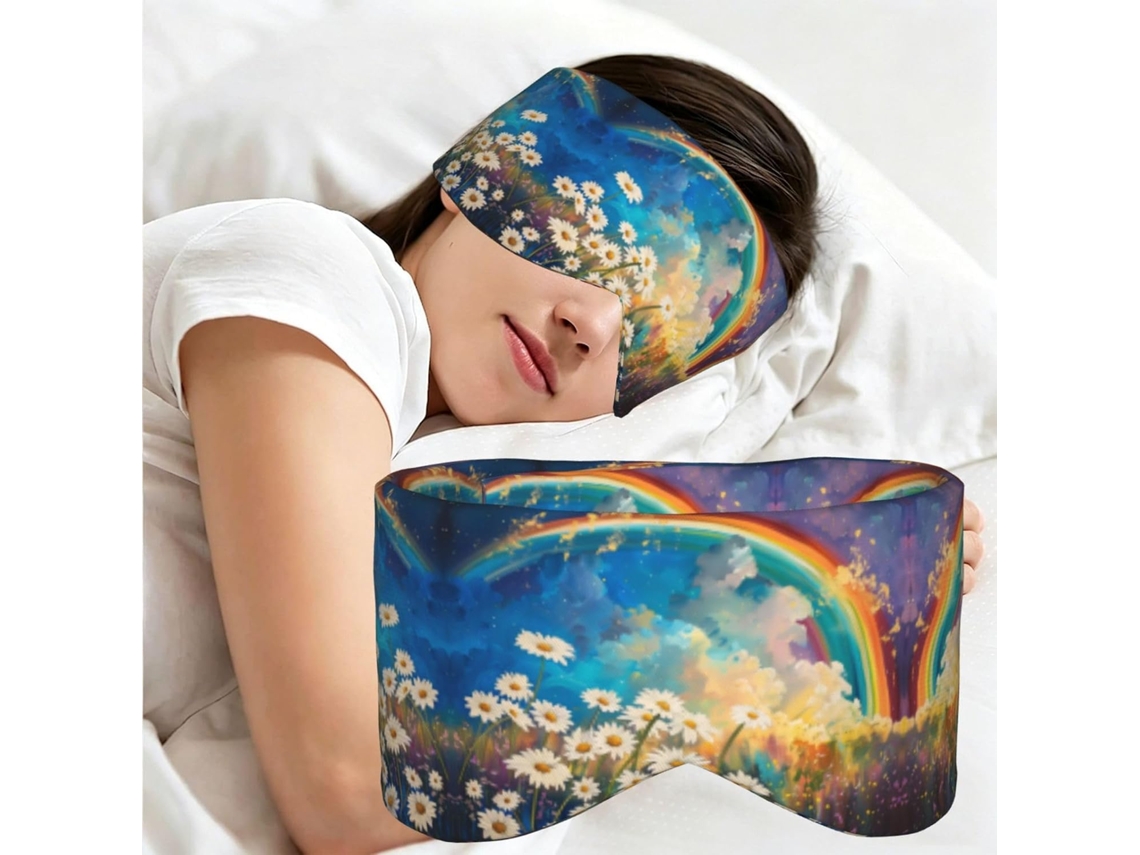 Máscara De Dormir Confortável Com Estampa Floral