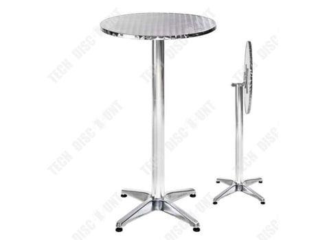 Mesa De Bar Redonda Td 60x60 Cm Alumínio Antiderrapante 75 Kg De Carga Lunavo