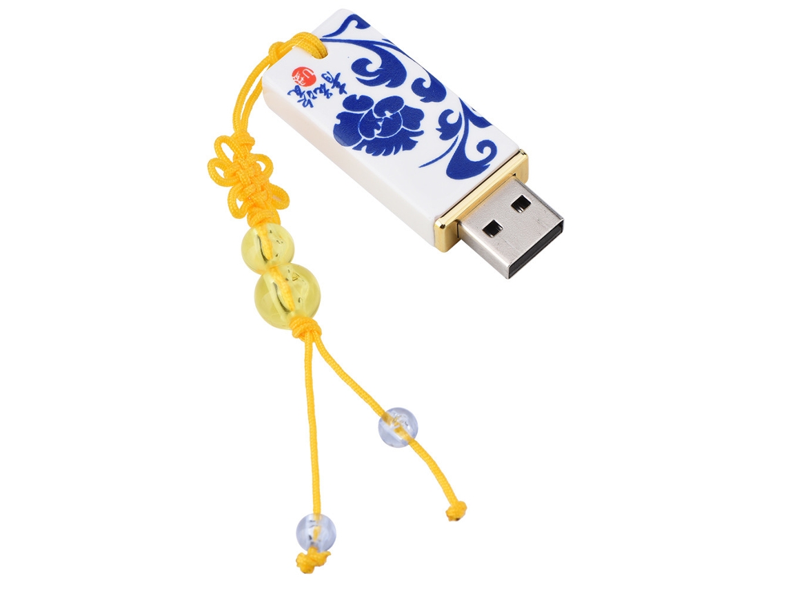 Pen Drive Usb (armazenamento De 16g, Estilo De Elemento Chinês De Porcelana Azul E Branca)