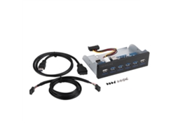 Vbestlife Painel Frontal De Metal Com 6 Portas Usb Hub Usb3.0 2.0 Expansão De Baía De Disquete