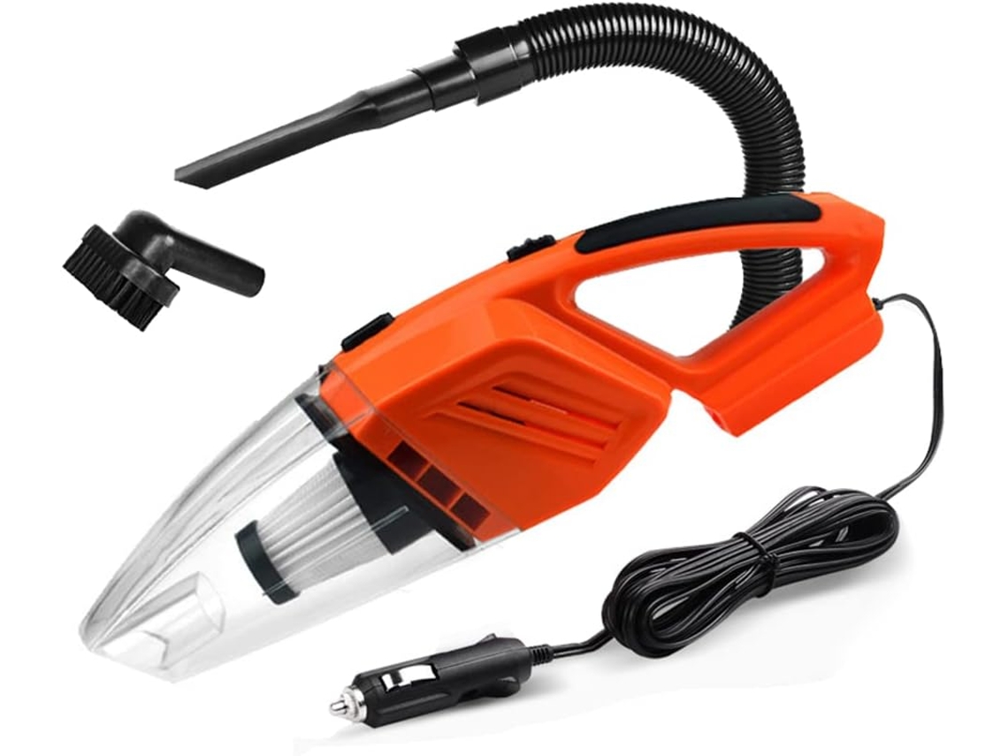 Aspirador De Pó Portátil Para Carro, 120w, Para Uso Em Superfícies Secas E Úmidas, Com Cabo Conector De 5 Metros E Luz