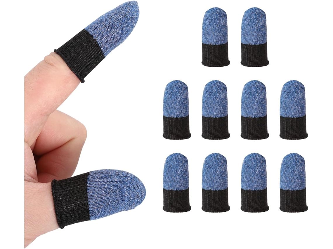 Protetores De Dedo Patikil Para Jogos Mobile, Pacote Com 10 Unidades Para Dedos Polegares De Controles, Azul Preto