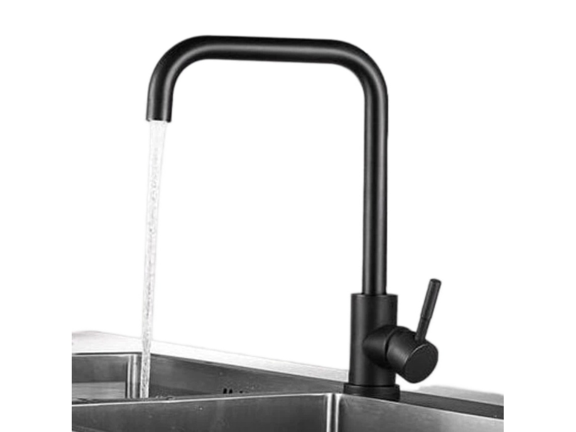 Torneira De Cozinha Preta Aço Inoxidável 304 Com Giro 360°, Arejador Removível E Válvula Cerâmica Para Ue Au Ca