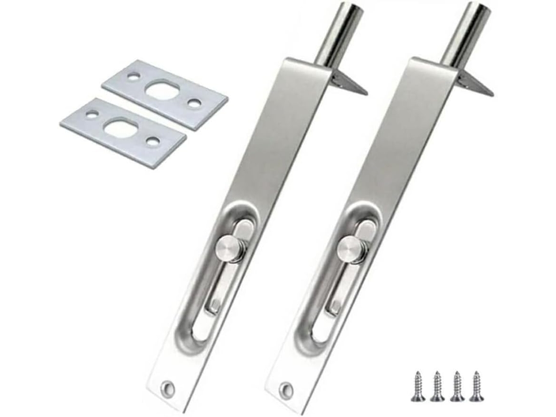 Conjunto De 2-trincos Embutir Aço Inoxidável 4-polegadas, Com Mola, Portas Duplas De Madeira Estilo Francês, Trinco