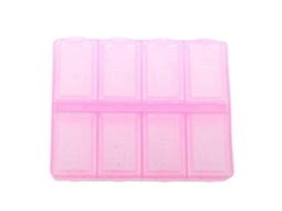 Caixa De Comprimidos Retangular De Plástico Com 8 Compartimentos, Rosa. Nostalgia88