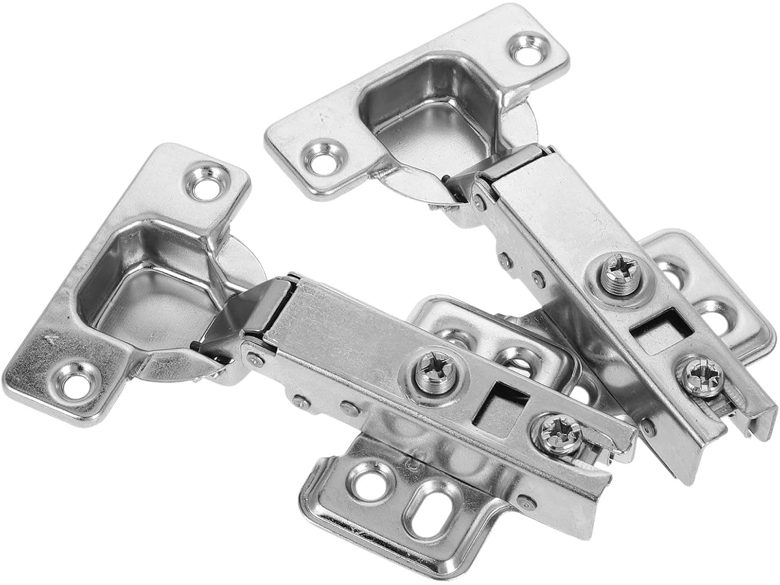 Dobradiças Pretyzoom Com Fechamento Suave, Suporte Hidráulico, Design Sem Moldura Em Aço, 2 Peças, Para Cozinha E Casa