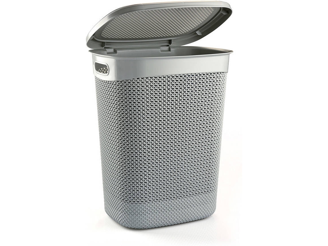 Cesta de Roupa Alta Retangular 7h HOUSE com Tampa Cinzento 52 Litros