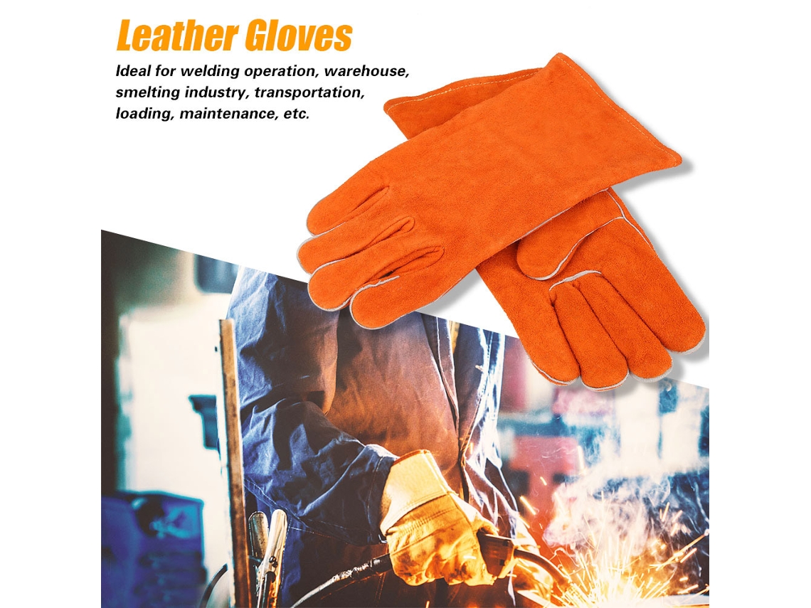 Laxiscreed Luvas De Trabalho Em Couro Fireproof Com Alta Proteção E Durabilidade