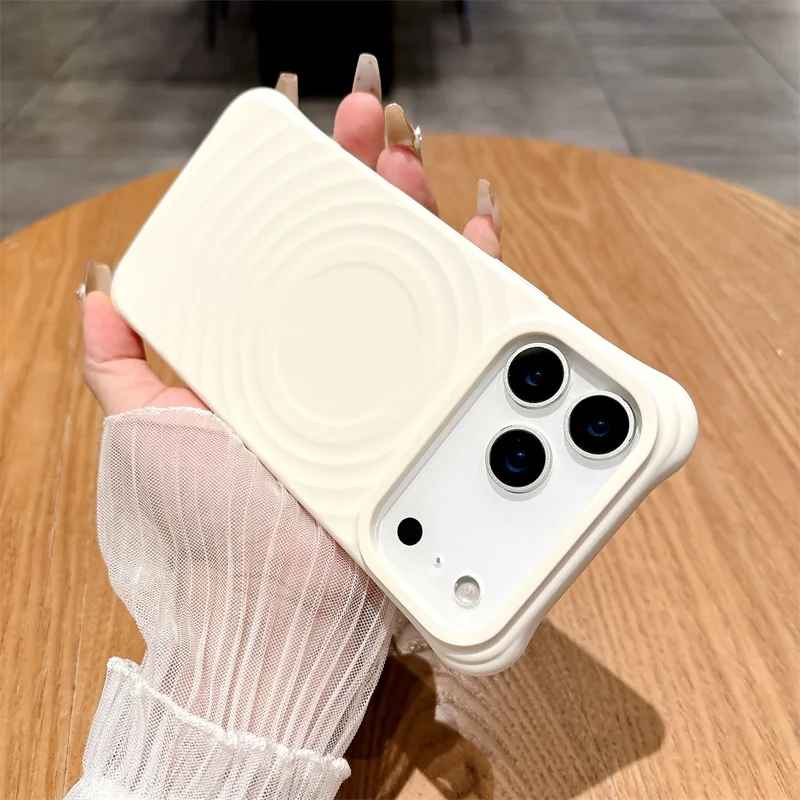 (branco, Iphone 14 Pro Max) Capa Protetora Magnética De Silicone Líquido Para Carregamento, Resistente A Quedas E Com Toque Suave.