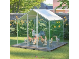 Galinheiro 2x2x2m Com Trava De Segurança E Lona Pe Impermeável. Cercado Metálico Para Galinhas, Coelhos E Outros Pequenos Animais.