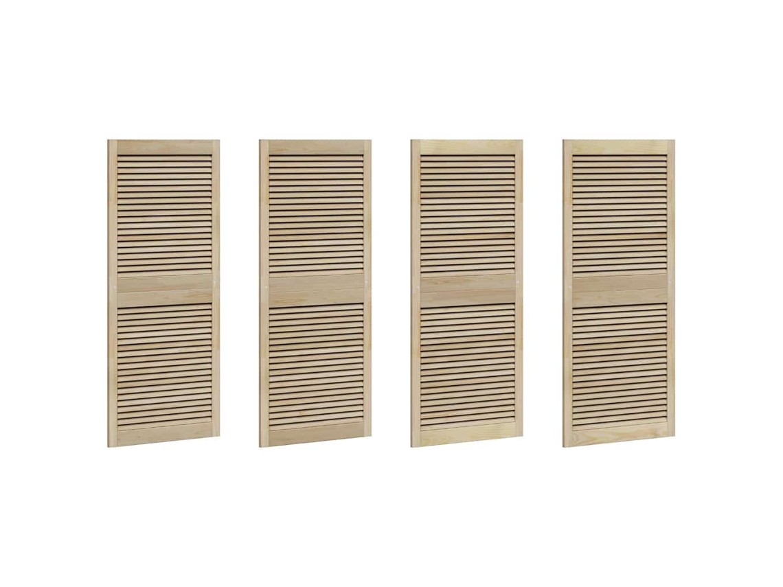 Conjunto 4 Porta De Armário Vidaxl Castanho Madeira De Pinho Maciça (140,5 X 2,1 X 59,5 Cm)