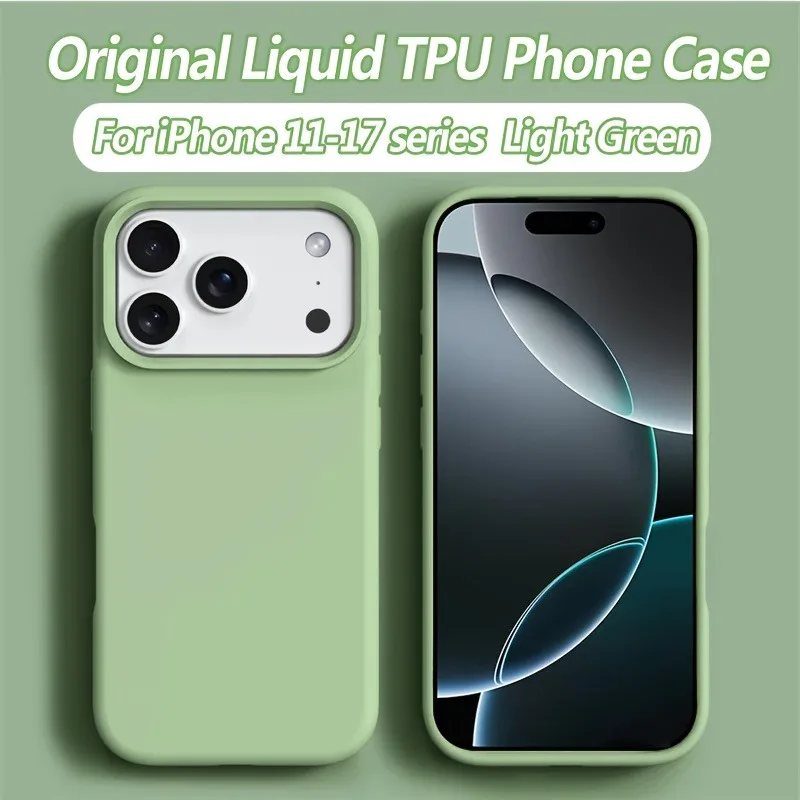 Capa De Silicone Líquido À Prova De Choque Para Iphone 16 Pro (verde), Capa Protetora Macia.