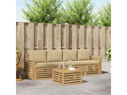 Vidaxl Conjunto De Sofás Para Exterior 5 Pcs Branco E Bege Poliéster