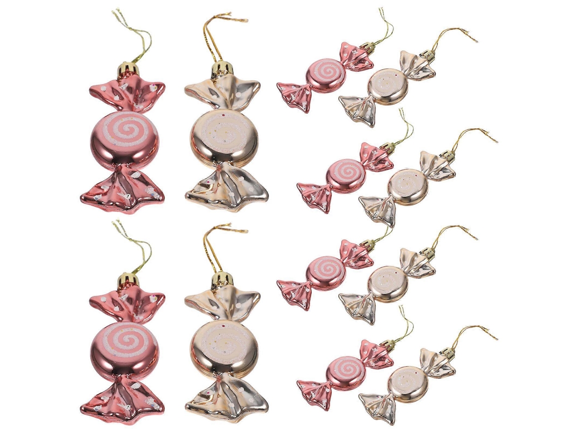 Enfeites Para Pendurar Em Árvore De Natal, Ouro Rosa, 11 X 3,7 X 1,5 Cm, Pacote Com 12 Olysi Shop