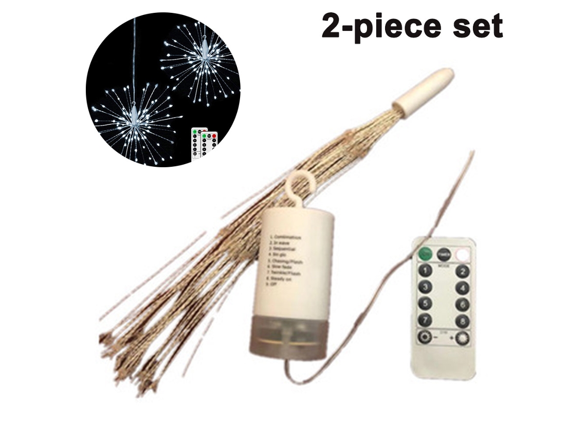 Pacotes de Luzes de Fogos de Artifício 120 Led Starburst Luzes de Fio de Cobre Luzes de Fadas Operadas Por Bateria com Controle Remoto Luzes de Nat