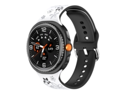 Bracelete De Silicone Para Samsung Galaxy Watch 9 40/44mm Preto E Branco