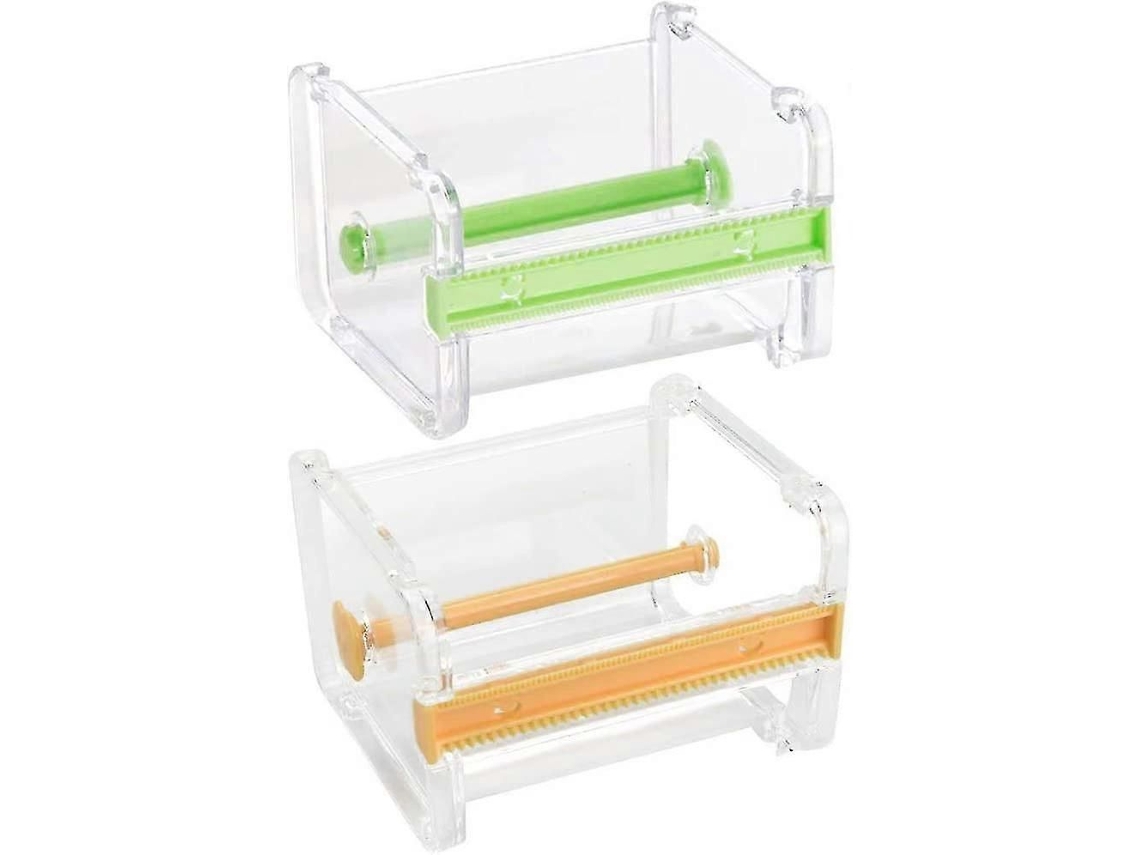 2 Dispensadores de Fita Adesiva Transparentes, Dispensador de Papel Adesivo, 10,3 * 9,1 * 7. GOKOCO
