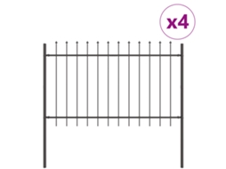 Conjunto 4 Painel De Jardim Vidaxl Cinzento Aço Revestido A Pó (6,8 X 1 M)